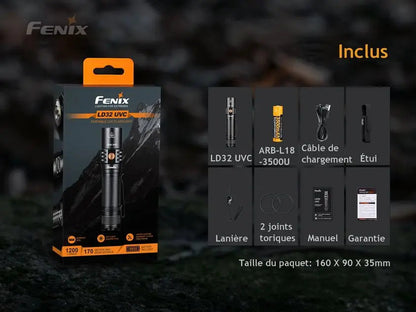 Lampe Torche Fenix LD32 UVC – 1200 Lumens – Désinfection UVC  NYCTALOPE  