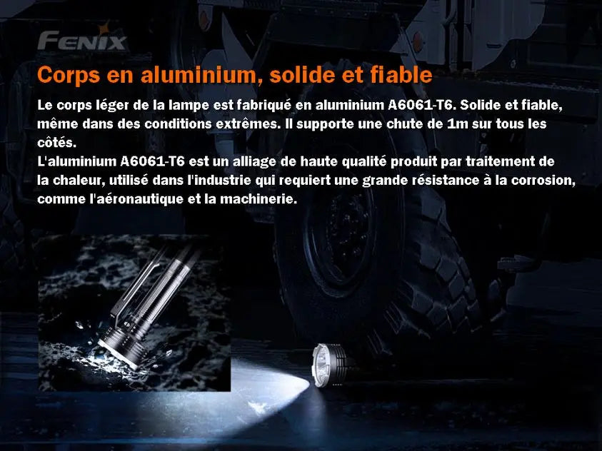 Lampe Torche Fenix LR80R – 18000 Lumens - Rechargeable - NYCTALOPE