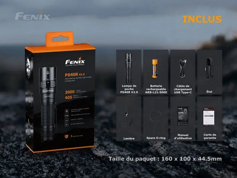 Lampe Torche Fenix PD40R V2.0 – 3000 Lumens  NYCTALOPE  