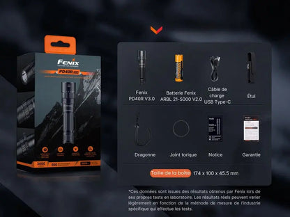 Lampe Torche Fenix PD40R V3.0 – 3000 Lumens  NYCTALOPE  