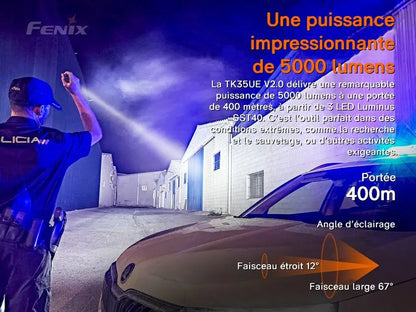Lampe Torche Fenix TK35UE V2.0 – 5000 Lumens  NYCTALOPE  
