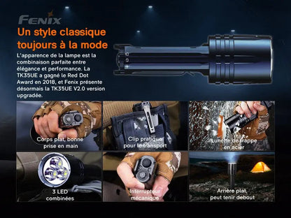 Lampe Torche Fenix TK35UE V2.0 – 5000 Lumens  NYCTALOPE  