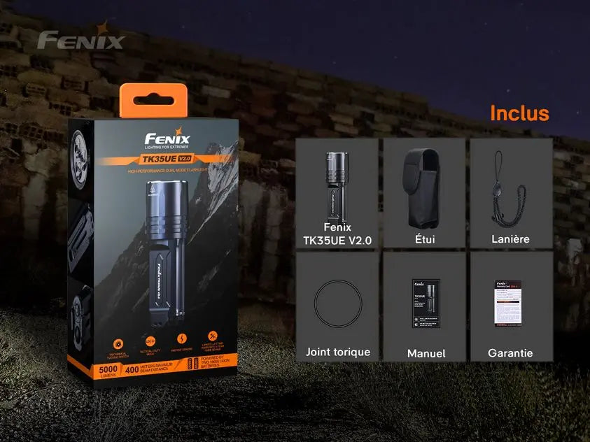 Lampe Torche Fenix TK35UE V2.0 – 5000 Lumens  NYCTALOPE  