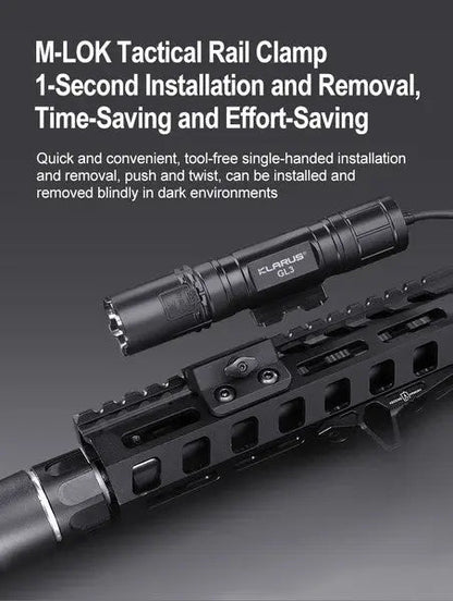 Lampe Torche Klarus GL3 - 2100 Lumens – Rechargeable + support M-LOK + Interrupteur déporté  NYCTALOPE  