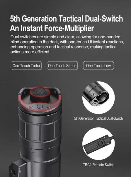Lampe Torche Klarus GL3 - 2100 Lumens – Rechargeable + support M-LOK + Interrupteur déporté  NYCTALOPE  