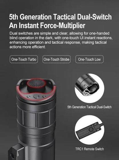 Lampe Torche Klarus GL3 - 2100 Lumens – Rechargeable + support M-LOK + Interrupteur déporté  NYCTALOPE  