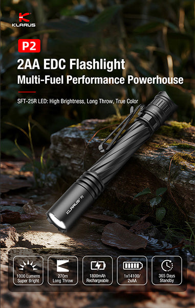 Lampe Torche Klarus P2 - 1000 Lumens – Lampe stylo EDC Rechargeable  NYCTALOPE  