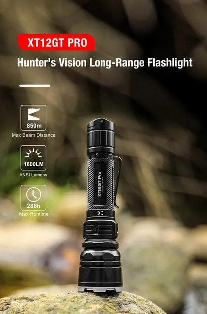 Lampe Torche Klarus XT12GT PRO – 1600 Lumens - Tactique et rechargeable  NYCTALOPE  