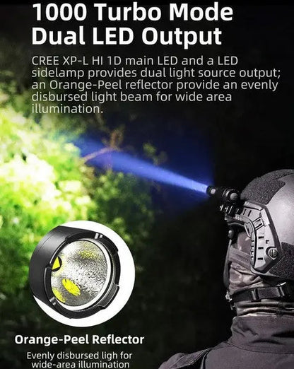 Lampe Torche Klarus XT1C PRO - 1000 Lumens pour casque tactique  NYCTALOPE  