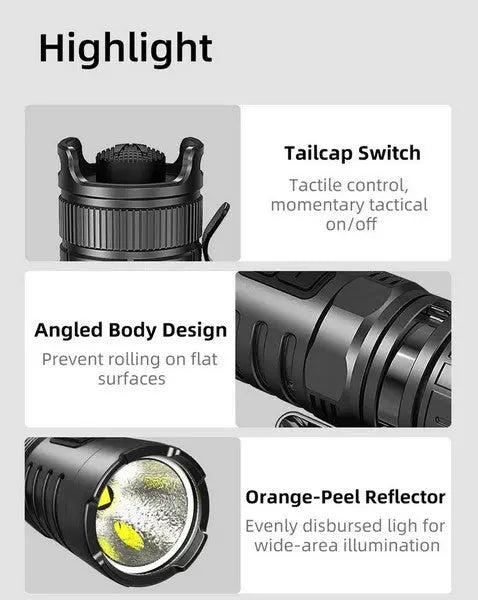 Lampe Torche Klarus XT1C PRO - 1000 Lumens pour casque tactique  NYCTALOPE  