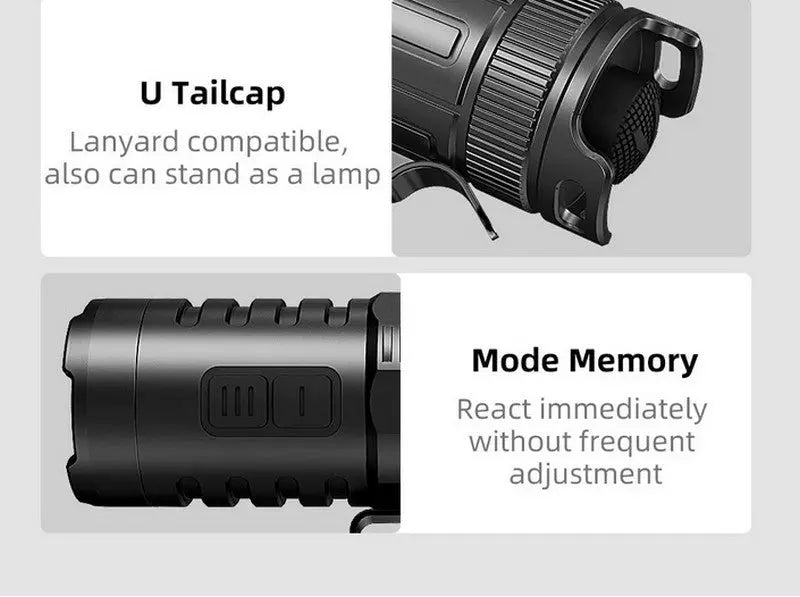 Lampe Torche Klarus XT1C PRO - 1000 Lumens pour casque tactique  NYCTALOPE  