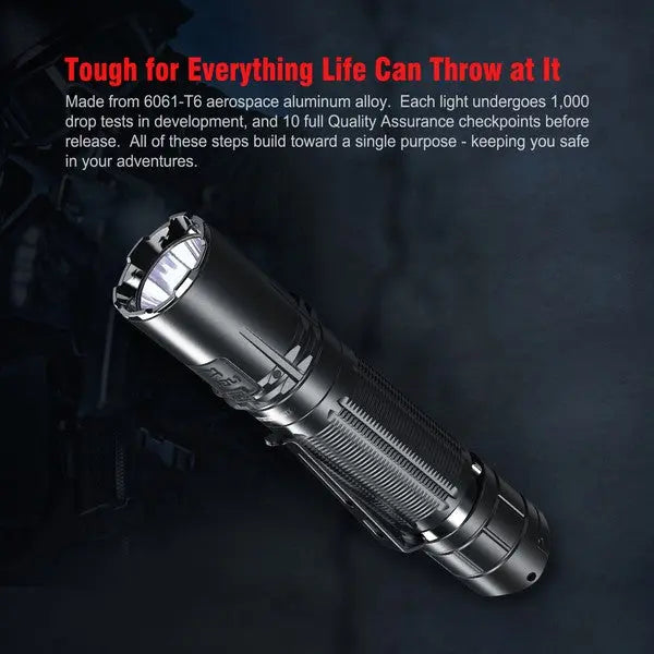Lampe Torche Klarus XT2CR PRO DESERT TAN – 2100 Lumens tactique et rechargeable  NYCTALOPE  