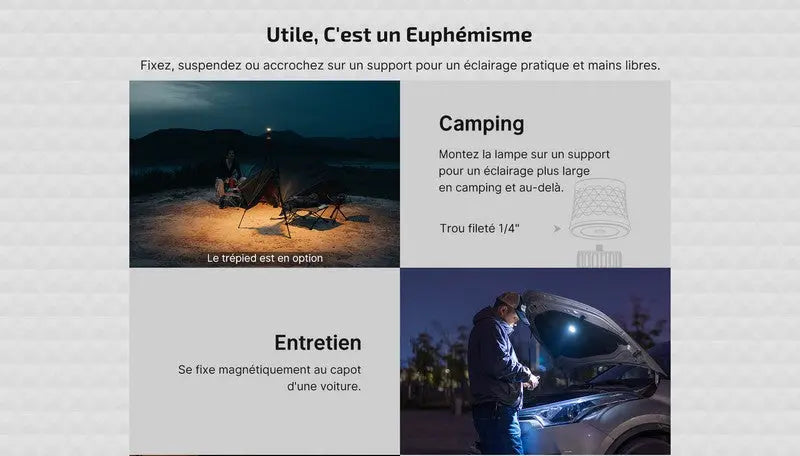 Lampe Torche Lanterne Olight Prowess 5000 Lumens éclairage bidirectionnel  NYCTALOPE  