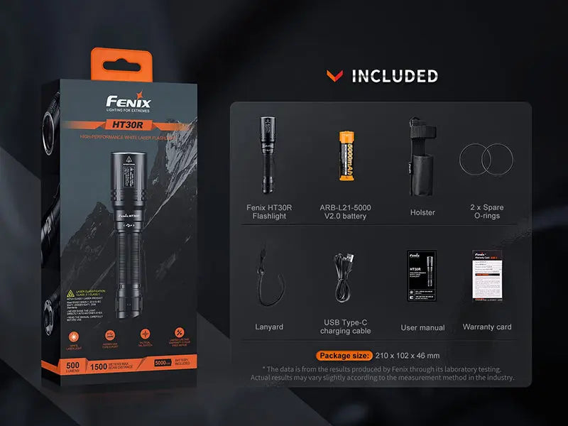 Lampe Torche Laser Fenix HT30R – 500 Lumens  NYCTALOPE  