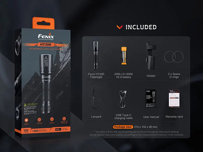 Lampe Torche Laser Fenix HT30R – 500 Lumens  NYCTALOPE  