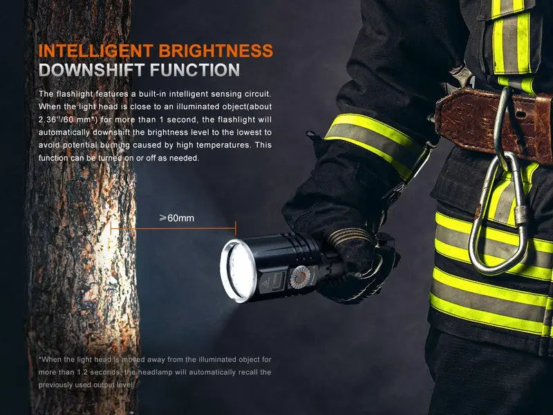 Lampe Torche Laser Fenix LR36R - 10000 Lumens LED + 350 Lumens LEP - Longue portée 1260 mètres  NYCTALOPE  