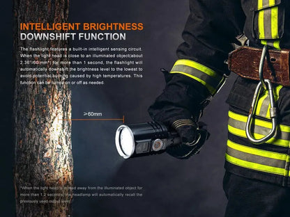 Lampe Torche Laser Fenix LR36R - 10000 Lumens LED + 350 Lumens LEP - Longue portée 1260 mètres  NYCTALOPE  