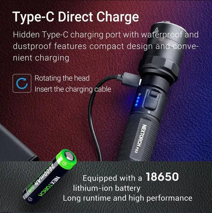 Lampe Torche Nextorch P83 - 1300 Lumens rechargeable - balise de signalisation  NYCTALOPE  