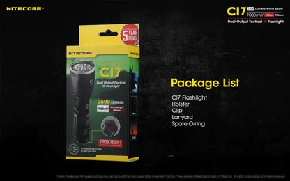 Lampe Torche Nitecore CI7 – 2500 Lumens + 7W Infrarouge  NYCTALOPE  