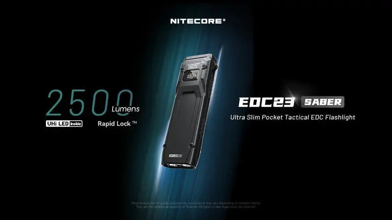 Lampe Torche Nitecore EDC23 - 2500 Lumens rechargeable  NYCTALOPE  