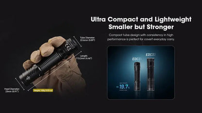 Lampe Torche Nitecore EDC31 - 3500 Lumens rechargeable - NYCTALOPE