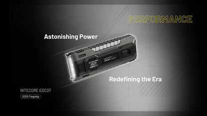 Lampe Torche Nitecore EDC37 8000 Lumens - Rechargeable USB-C - Écran OLED - NYCTALOPE