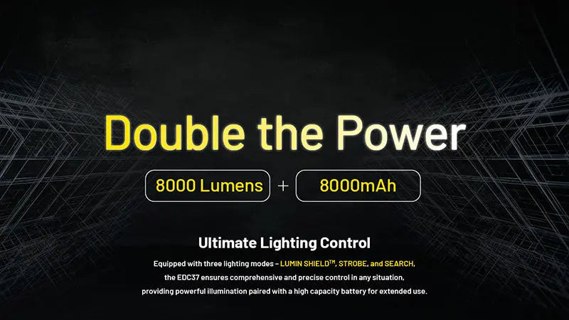 Lampe Torche Nitecore EDC37 8000 Lumens - Rechargeable USB-C - Écran OLED - NYCTALOPE