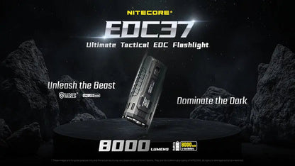 Lampe Torche Nitecore EDC37 8000 Lumens - Rechargeable USB-C - Écran OLED - NYCTALOPE