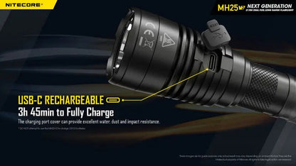 Lampe Torche Nitecore MH25 V2 – 1300 Lumens - Rechargeable  NYCTALOPE  