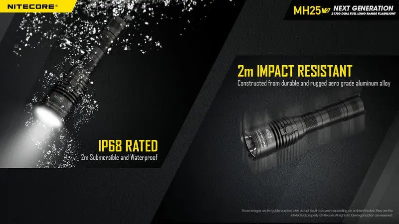 Lampe Torche Nitecore MH25 V2 – 1300 Lumens - Rechargeable  NYCTALOPE  