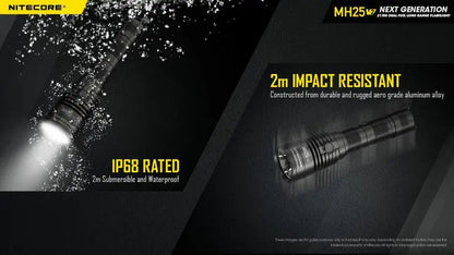 Lampe Torche Nitecore MH25 V2 – 1300 Lumens - Rechargeable  NYCTALOPE  