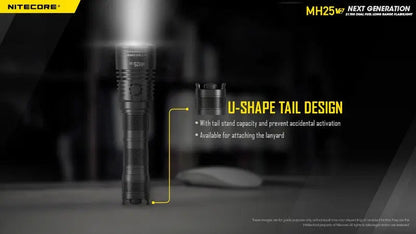 Lampe Torche Nitecore MH25 V2 – 1300 Lumens - Rechargeable  NYCTALOPE  