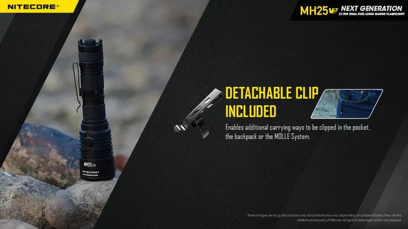 Lampe Torche Nitecore MH25 V2 – 1300 Lumens - Rechargeable  NYCTALOPE  