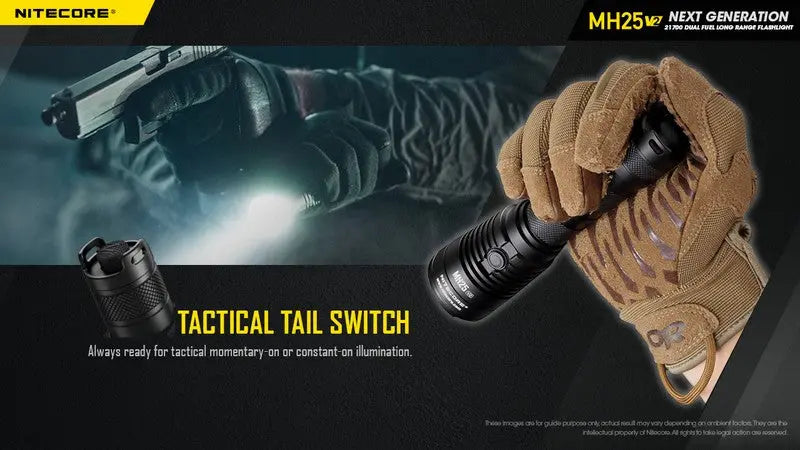 Lampe Torche Nitecore MH25 V2 – 1300 Lumens - Rechargeable  NYCTALOPE  