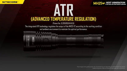 Lampe Torche Nitecore MH25 V2 – 1300 Lumens - Rechargeable  NYCTALOPE  