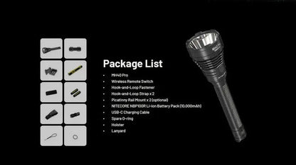 Lampe Torche Nitecore MH40 PRO - 3500 Lumens - Interrupteur sans fil  NYCTALOPE  