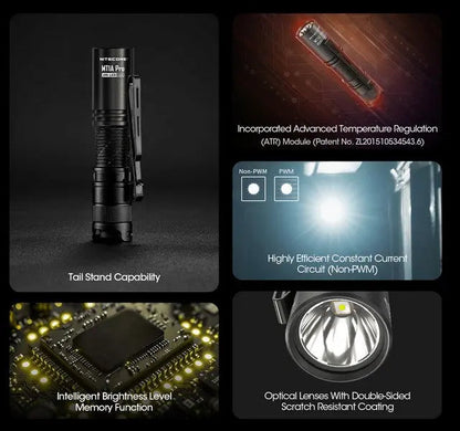 Lampe Torche Nitecore MT1A PRO - 800 Lumens  NYCTALOPE  