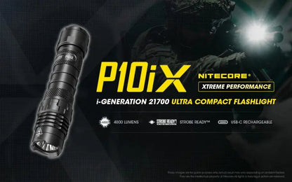 Lampe Torche Nitecore P10iX – 4000 Lumens - Rechargeable USB-C  NYCTALOPE  