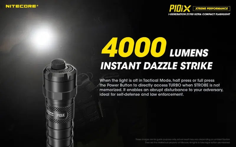 Lampe Torche Nitecore P10iX – 4000 Lumens - Rechargeable USB-C  NYCTALOPE  