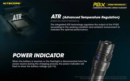 Lampe Torche Nitecore P10iX – 4000 Lumens - Rechargeable USB-C  NYCTALOPE  