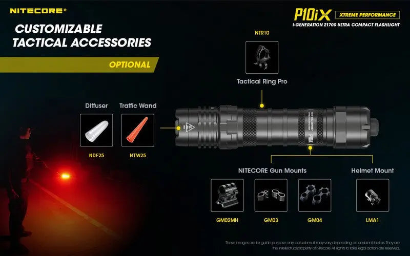 Lampe Torche Nitecore P10iX – 4000 Lumens - Rechargeable USB-C  NYCTALOPE  