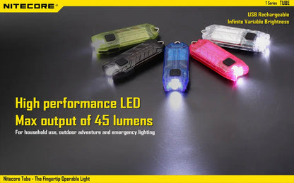 Lampe Torche Nitecore Tube - Ultra légère et rechargeable - 45 Lumens - NYCTALOPE