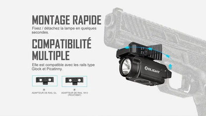 Lampe Torche Olight BALDR RL Mini – 600 Lumens – Laser Rouge - NYCTALOPE