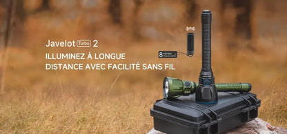 Lampe Torche Olight Javelot Turbo 2 KIT - 1800 Lumens rechargeable longue portée 1500 mètres - Noir - NYCTALOPE