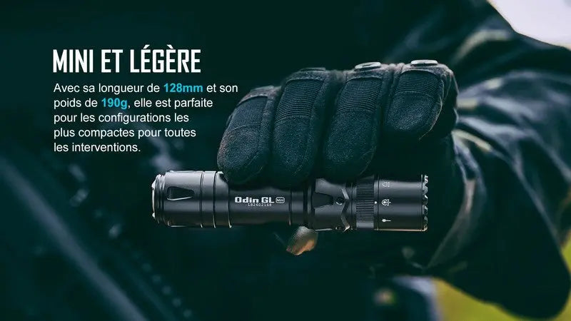 Lampe Torche Olight Odin GL Mini – 1000 Lumens – Fixation Picatinny et Switch – Laser Vert  NYCTALOPE  