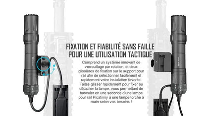 Lampe Torche Olight Odin – 2000 Lumens – Fixation Picatinny et Switch - NYCTALOPE