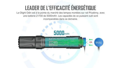 Lampe Torche Olight Odin – 2000 Lumens – Fixation Picatinny et Switch - NYCTALOPE