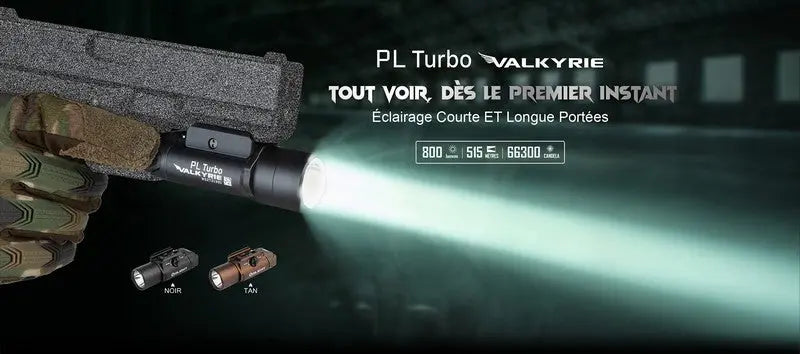 Lampe Torche Olight PL TURBO Valkyrie TAN – 800 Lumens - Lampe tactique militaire professionnelle  NYCTALOPE  