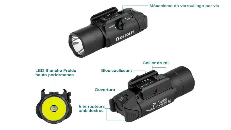 Lampe Torche Olight PL TURBO Valkyrie TAN – 800 Lumens - Lampe tactique militaire professionnelle  NYCTALOPE  