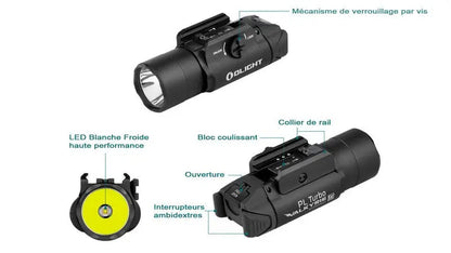 Lampe Torche Olight PL TURBO Valkyrie TAN – 800 Lumens - Lampe tactique militaire professionnelle  NYCTALOPE  